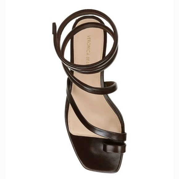 Veronica Beard Shoes - New: Veronica Beard Allura Leather Sandal in Deep Brown. Size 10